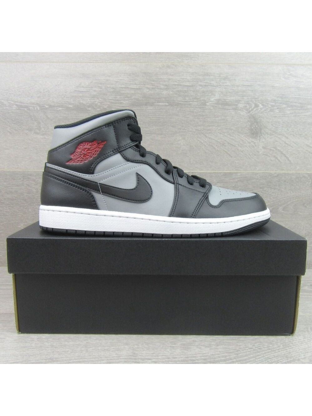 Air Jordan 1 Mid Shadow Red Black Shoes Men's Size 10.5 NEW - Picture 2 of 14